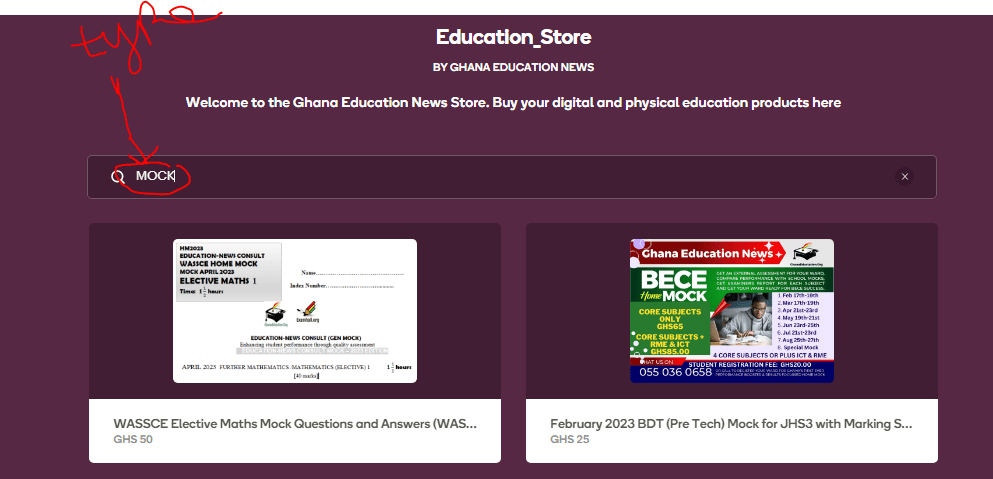 Get BECE and WASSCE Mock Qs & As Online On httpspaystack.shopeducation_store