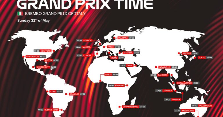 TIME SCHEDULE: Brembo Grand Prix of Italy