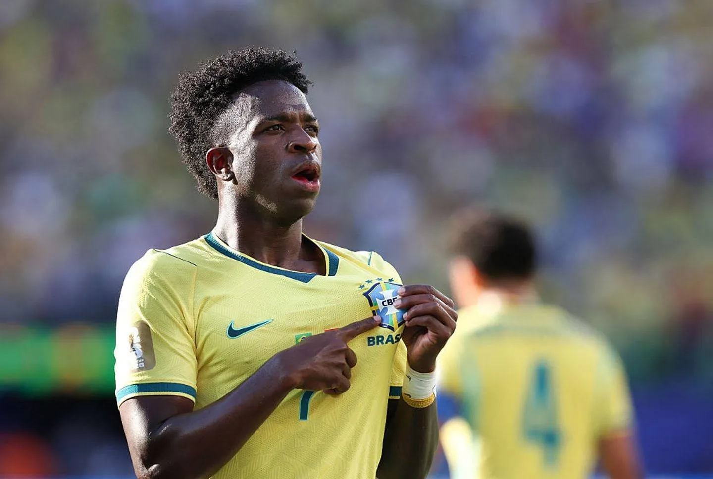 Vinicius Junior (Brazil) scores and celebrates his teams first goal during Group C FIFA World Cup 2026, Brazil and Morocco, Met Life Stadium, New jersey, USA on June 14 2026.