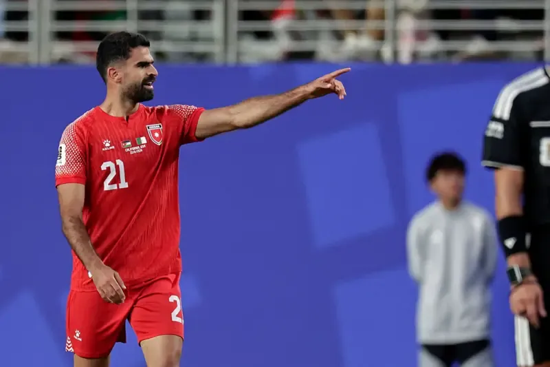 Nizar Al Rashdan of Jordan celebrates 1-0 during the World Cup match between Jordan v Algeria at the San Francisco Bay Area Stadium