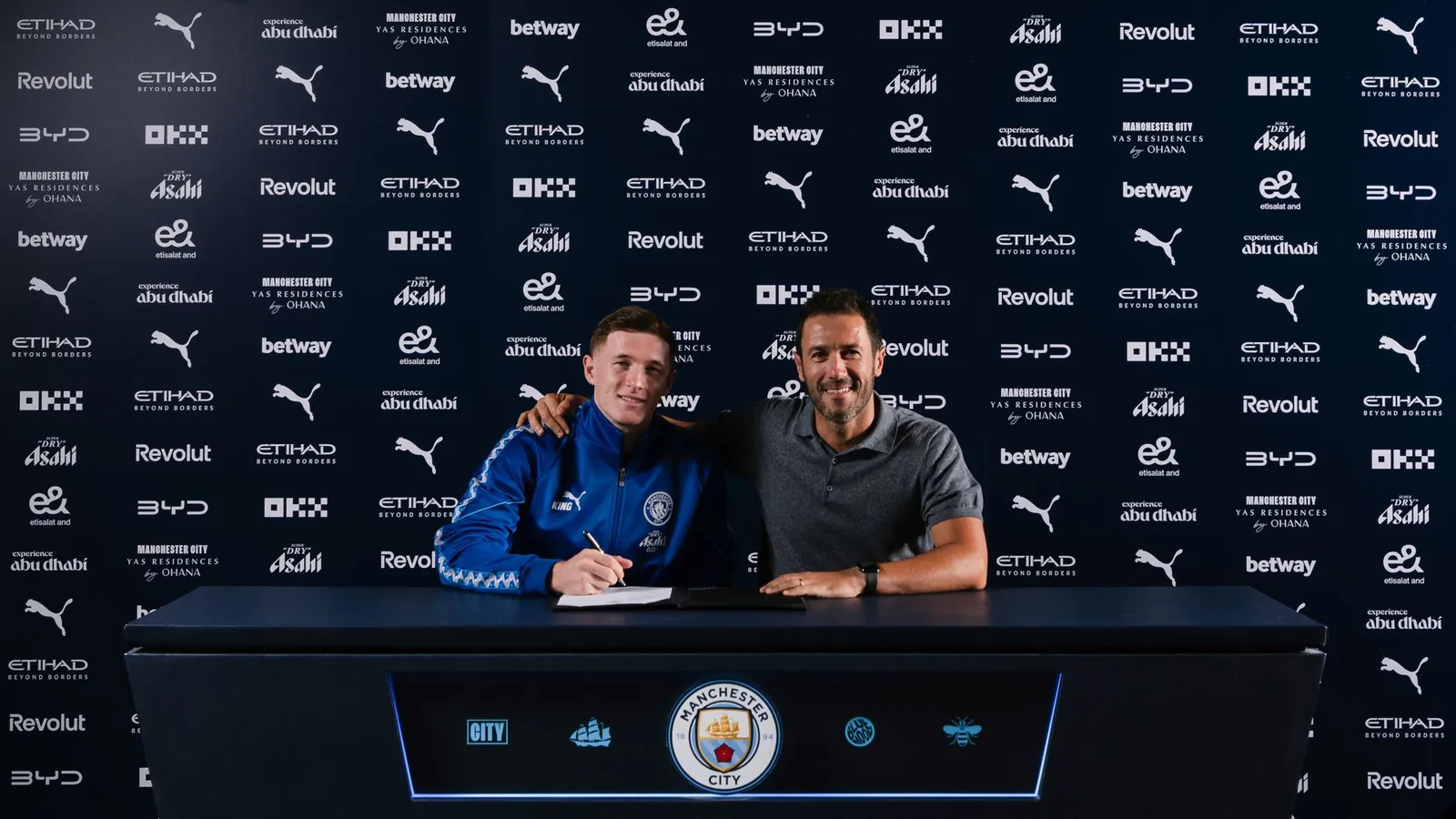 Elliot Anderson Signs for Manchester City at Manchester City Football Academy on July 22, 2026 in Manchester, England. (Photo by Declan Lloyd/Manchester City FC)