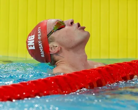 Adam Ramsay-Peaty after finishing third in the men's 50m breaststroke.