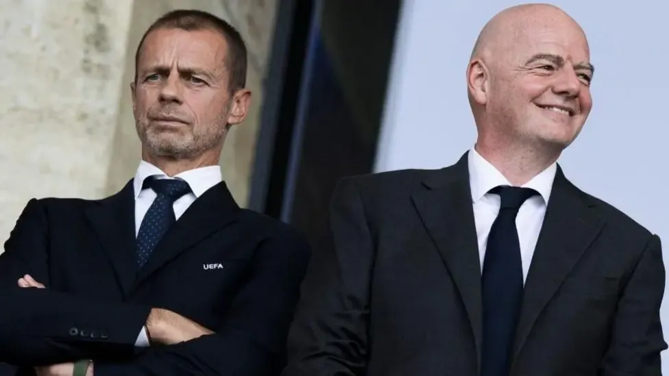Uefa president Aleksander Ceferin (left) and his Fifa counterpart Gianni Infantino