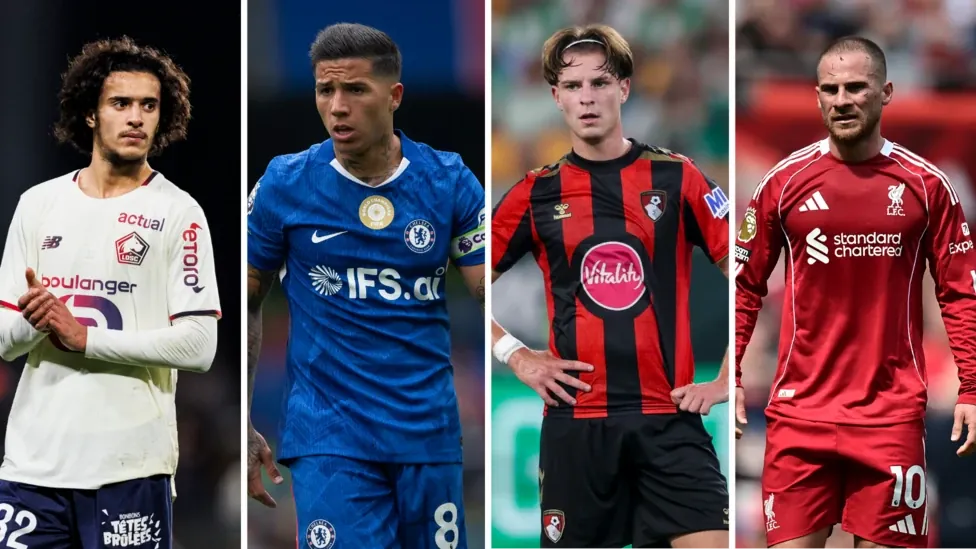 Ayyoub Bouaddi, Enzo Fernandez, Alex Scott and Alexis Mac Allister