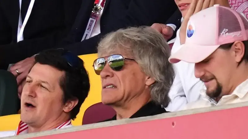 Rock superstar Jon Bon Jovi was an interested spectator at Brentford v Spurs.