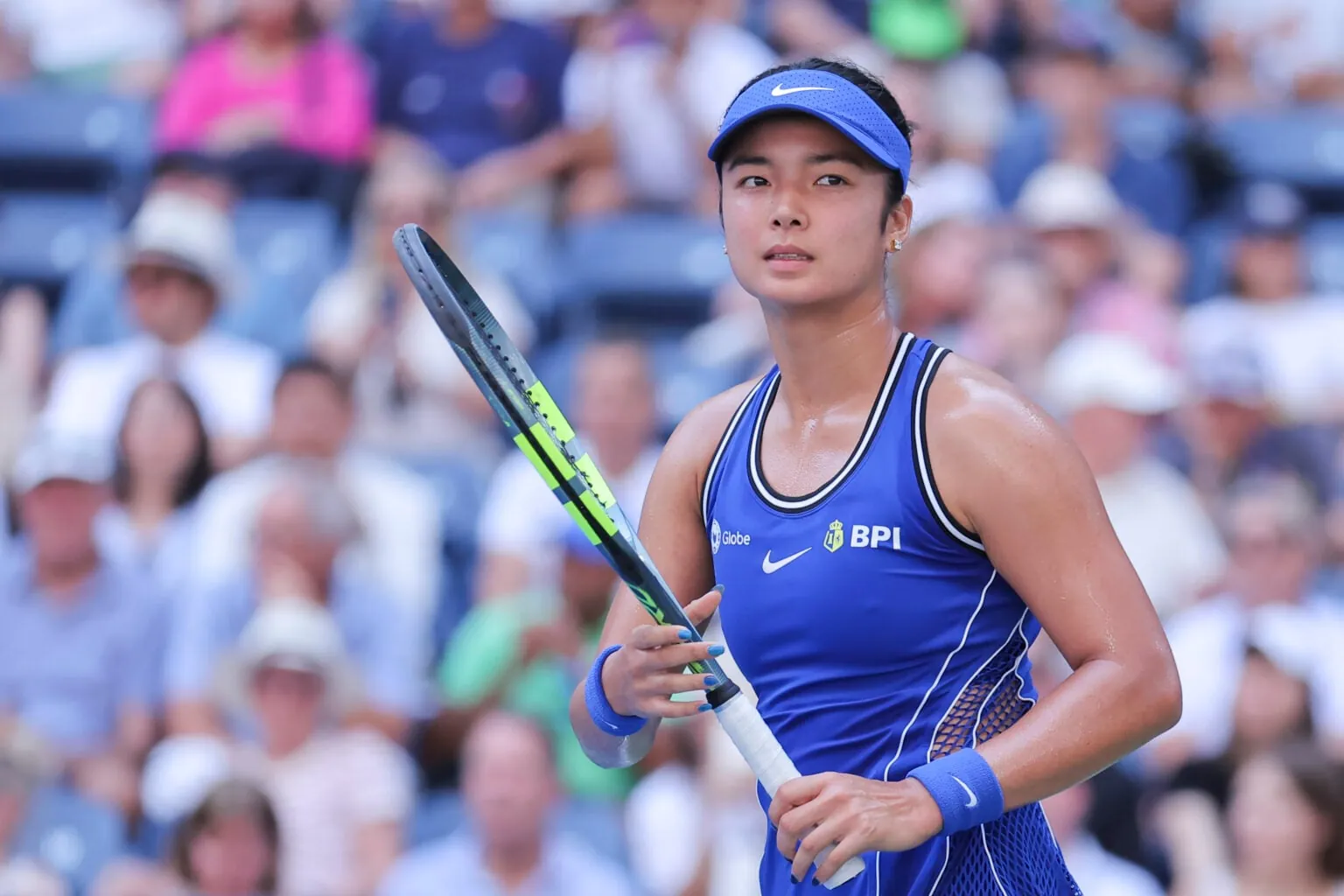 Alex Eala pictured during her second-round win at the 2026 US Open.